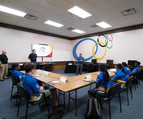 ITRC meeting room being used by coaches and students